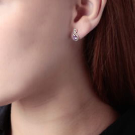Boucles D'oreilles Pendantes Passion Or Jaune Amethyste Et Oxyde - Boucles d'oreilles pendantes Femme | Histoire d’Or