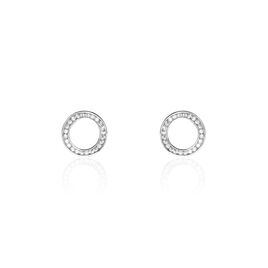 Boucles D'oreilles Puces Prisco Argent Blanc Oxyde De Zirconium - Boucles d'oreilles fantaisie Femme | Histoire d’Or