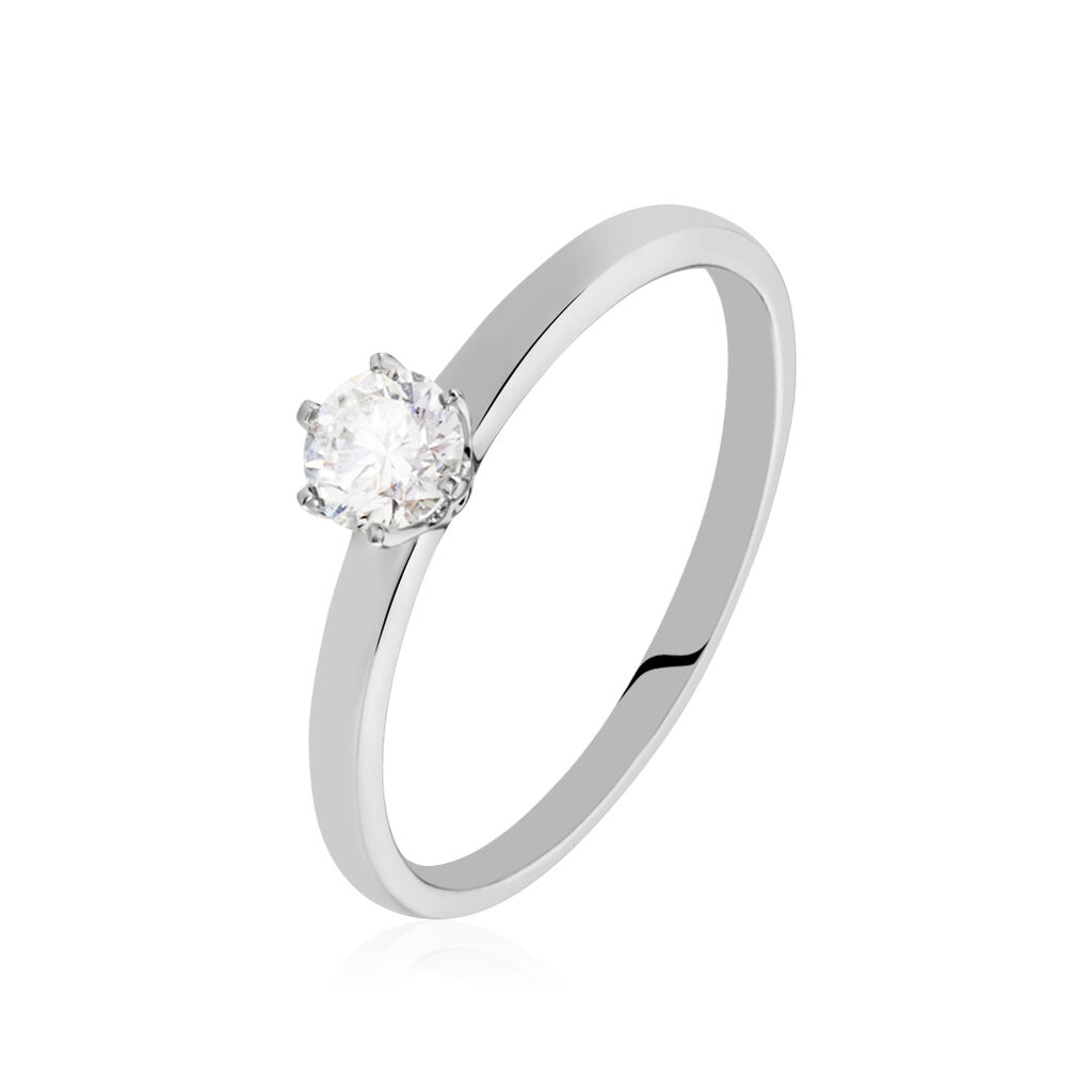 Bague Solitaire Natalia Pl Platine Blanc Diamant - Bagues solitaires Femme | Histoire d’Or