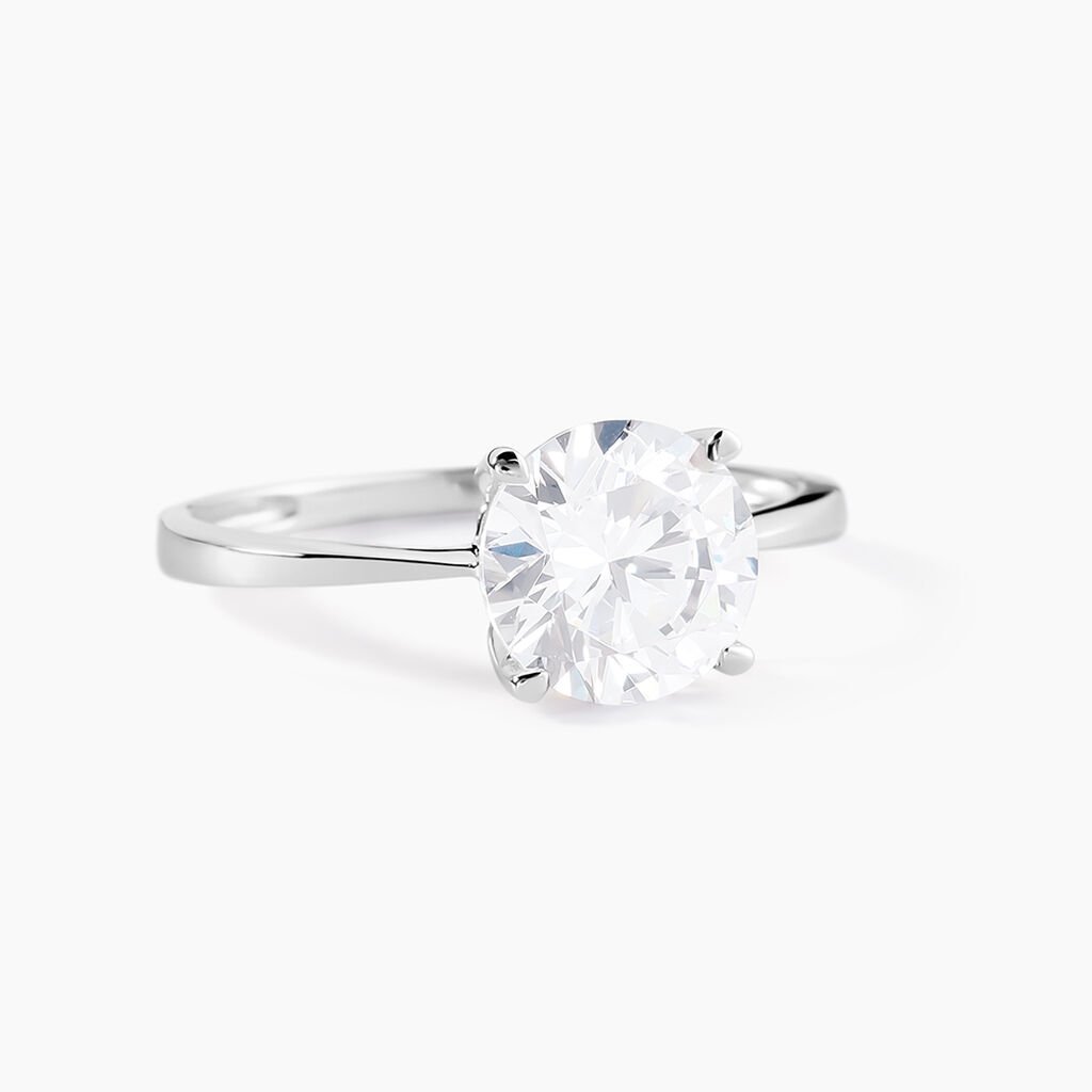 Bague Solitaire Abriel Or Blanc Oxyde De Zirconium - Bagues solitaires Femme | Histoire d&rsquo;Or