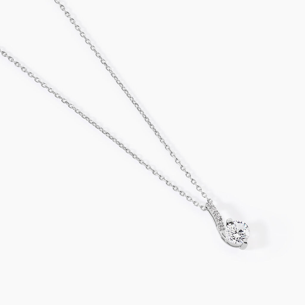 Collier Olly Or Blanc Oxyde De Zirconium - Colliers Femme | Histoire d&rsquo;Or