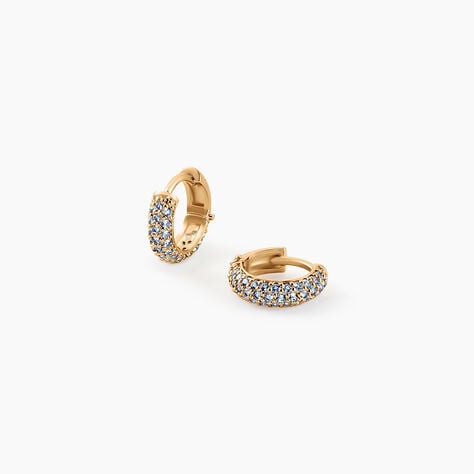 Créoles Plaqué Or Jaune Piha Oxydes De Zirconium - Boucles d'oreilles créoles Femme | Histoire d’Or