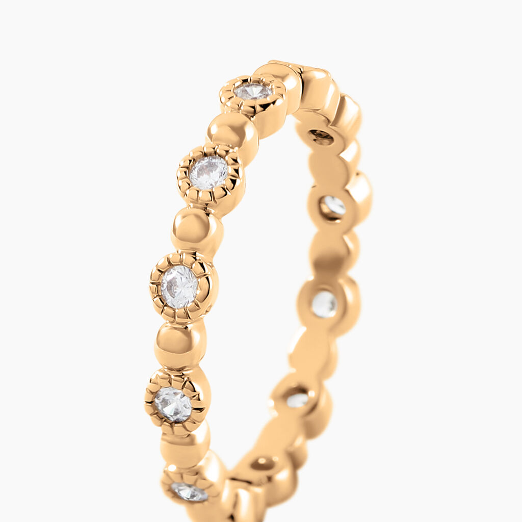 Bague Aura Plaque Or Jaune Oxyde De Zirconium - Bagues avec pierre Femme | Histoire d&rsquo;Or
