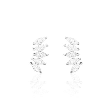Bijoux D'oreilles Edma Or Blanc Oxyde De Zirconium - Ear cuffs Femme | Histoire d&rsquo;Or