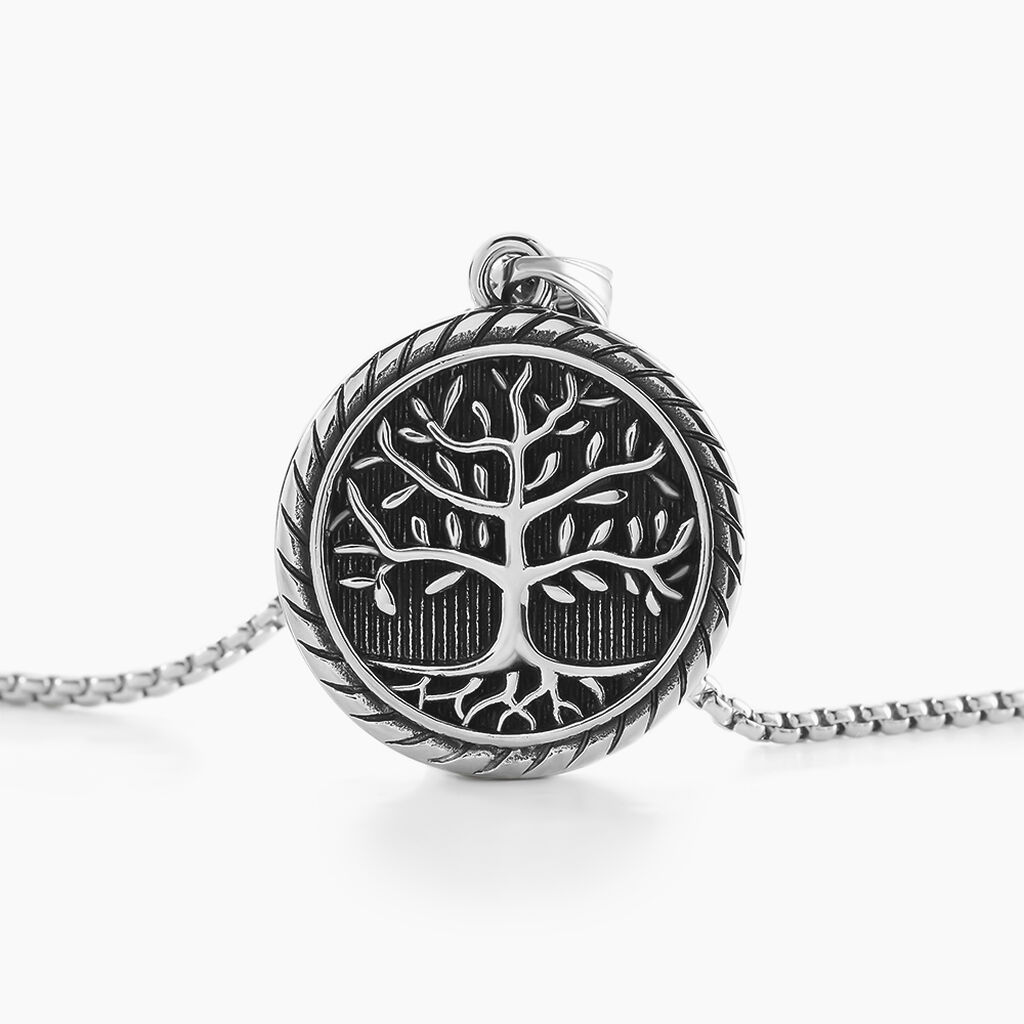 Collier Acier Vieillit Ron - Bijoux sans pierre Homme | Histoire d&rsquo;Or