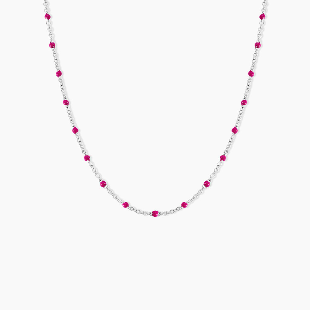 Collier Polka Argent Blanc - Colliers fantaisie Femme | Histoire d&rsquo;Or