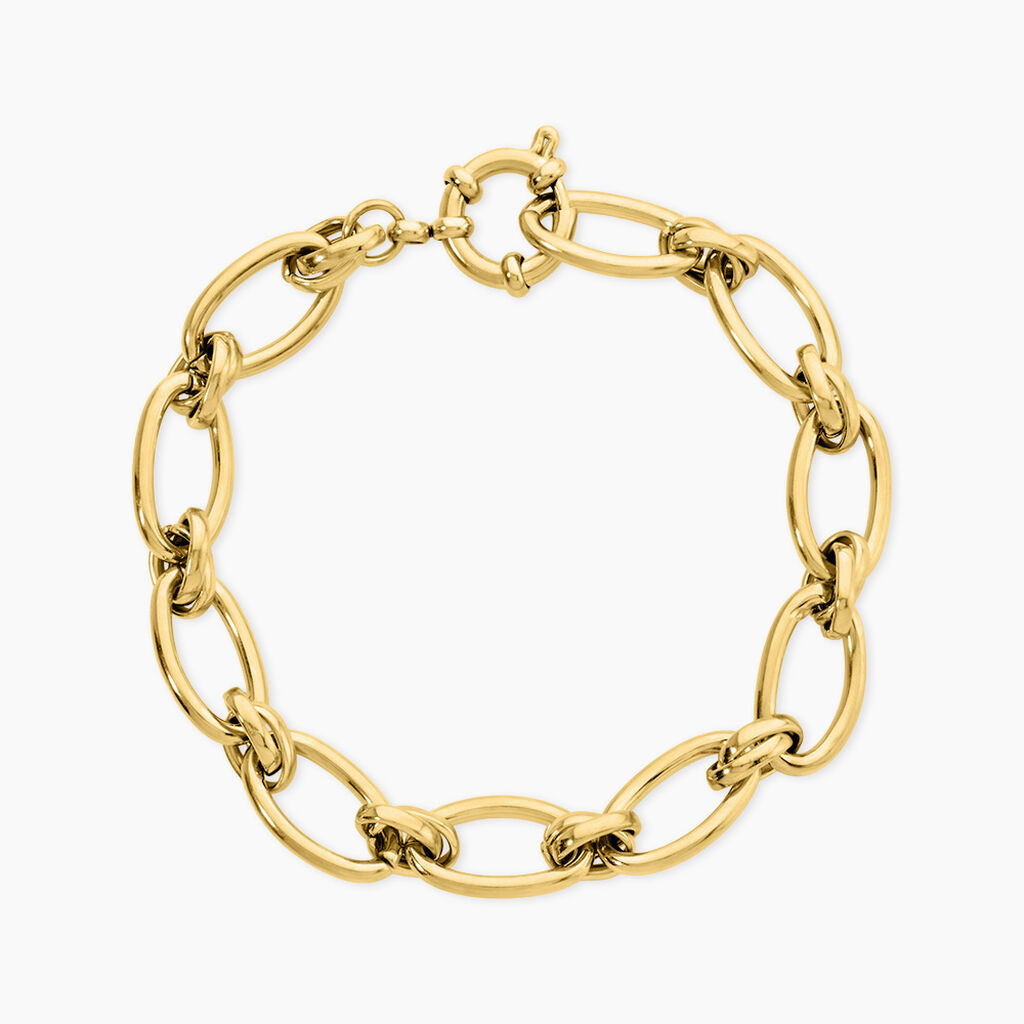 Bracelet Maille Perry Acier Dor&eacute; - Bracelets cha&icirc;ne Femme | Histoire d&rsquo;Or