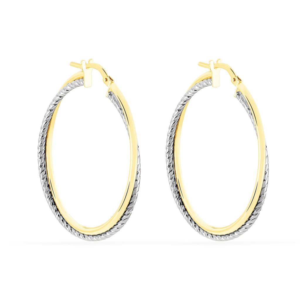 Créoles Maelia Or Bicolore - Boucles d'oreilles créoles Femme | Histoire d’Or