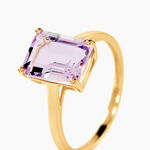 Bague Or Jaune Faraj Amethyste - Bagues solitaires Femme | Histoire d&rsquo;Or
