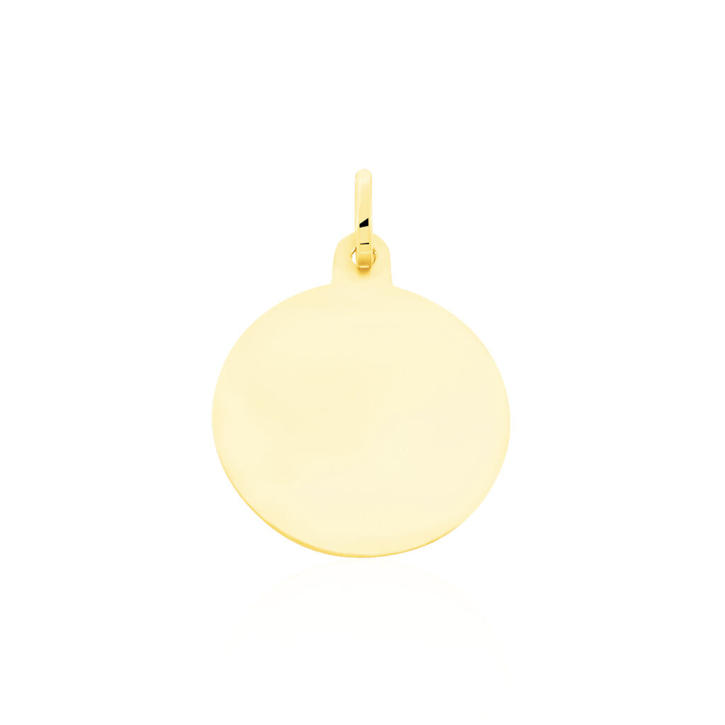 Pendentif Ange Rond Mat Or Jaune - Pendentifs Baptême Famille | Histoire d’Or