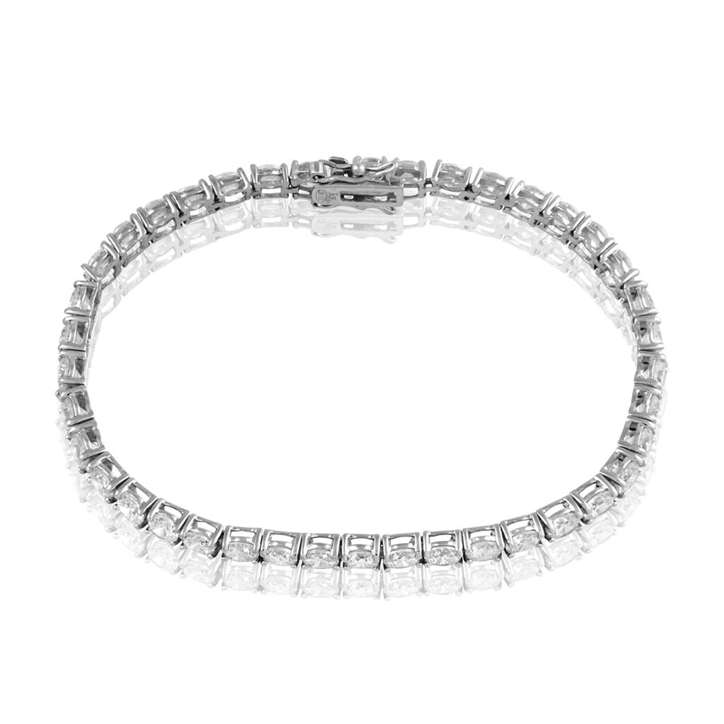 mærke pludselig Ja Bracelets Argent Oxyde de Zirconium Ronde Griffes Blanc 925/1000 18cm -  FABFBZW7233 • Histoire d'Or