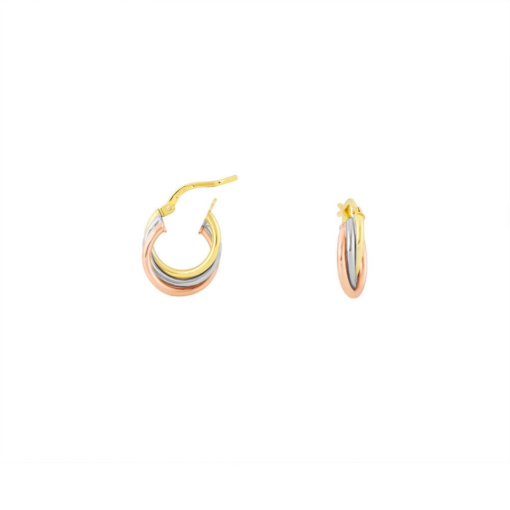 Créoles Tanya Or Tricolore - Boucles d'oreilles créoles Femme | Histoire d’Or