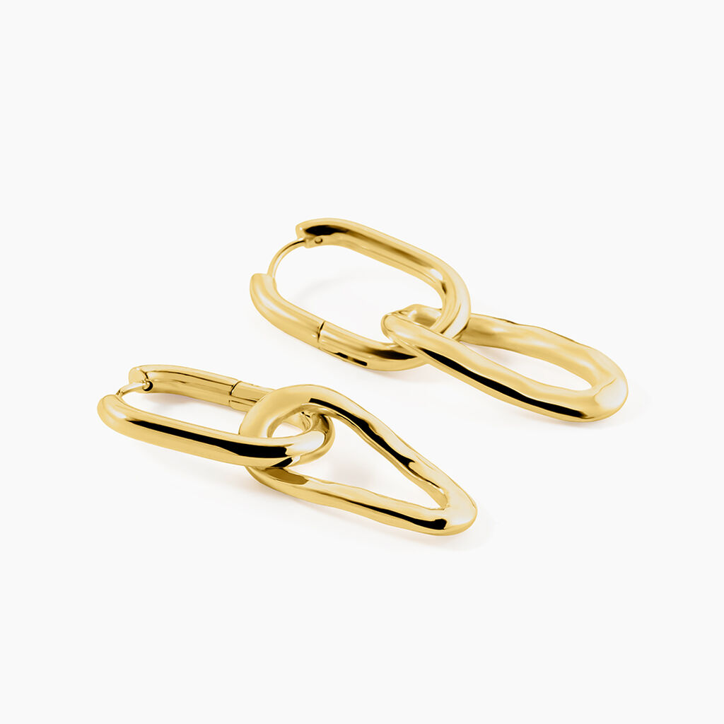 Boucles D'oreilles Pendantes Gold Aura Acier Jaune - Boucles d'oreilles fantaisie Femme | Histoire d’Or