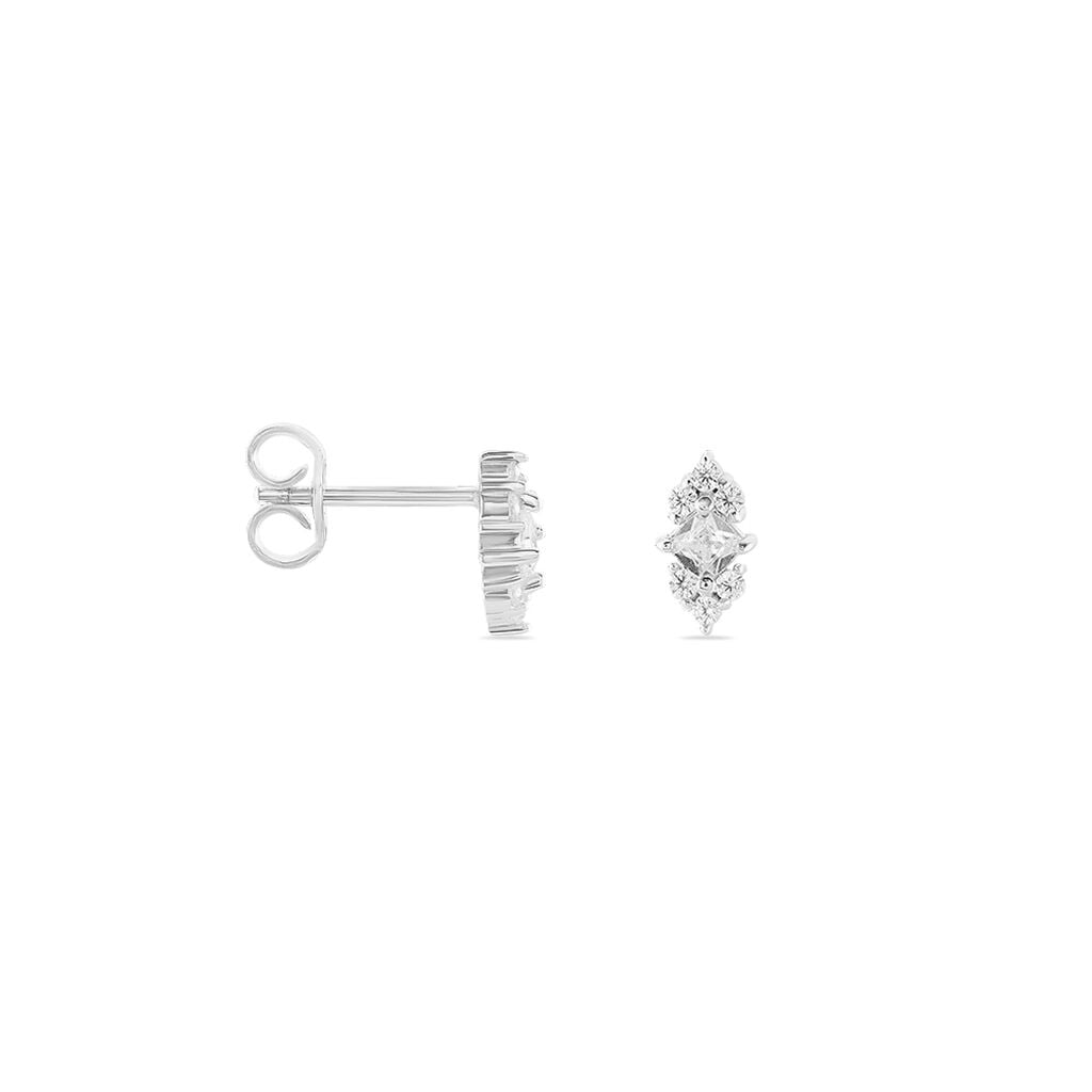 Boucles D'oreilles Puces Mascaret Argent Blanc Oxyde De Zirconium - Boucles d'oreilles fantaisie Femme | Histoire d&rsquo;Or