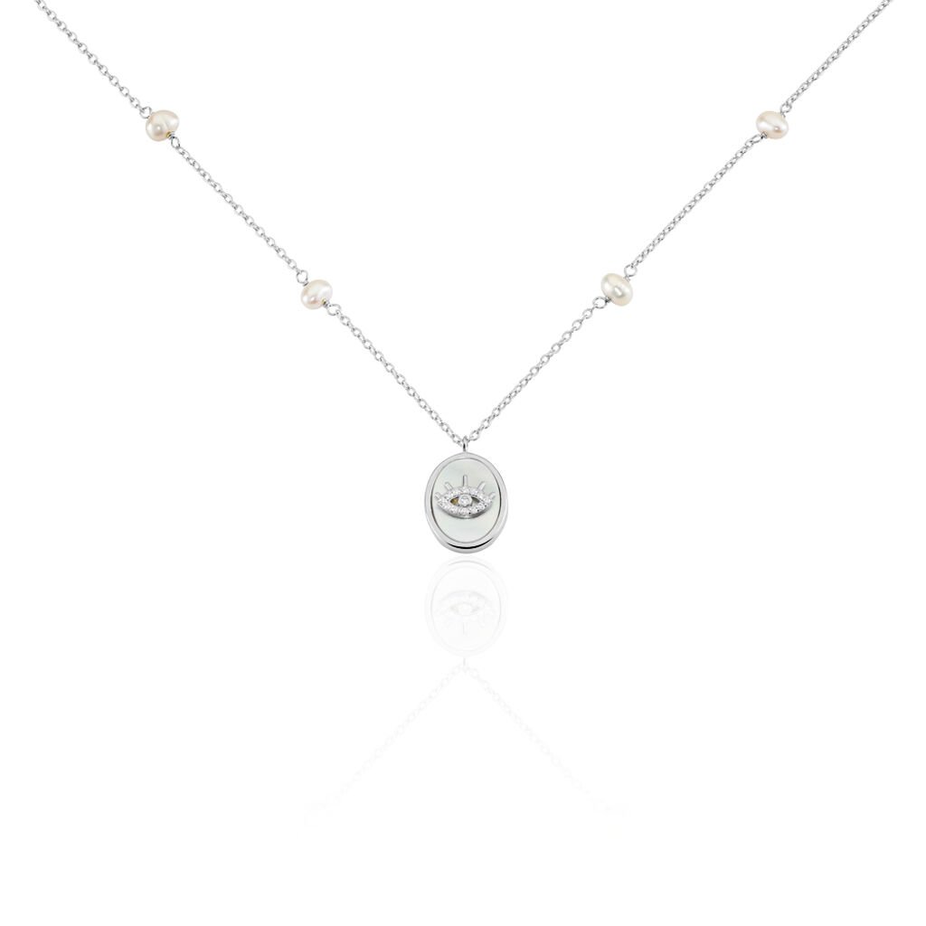 Collier Argent Glad Perles De Culture Nacre Oxydes De Zirconium - Colliers fantaisie Femme | Histoire d’Or