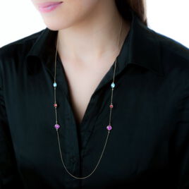 Collier Sautoir Or Jaune Rhodolite Et Amethyste Et Topaze - Sautoirs Femme | Histoire d’Or
