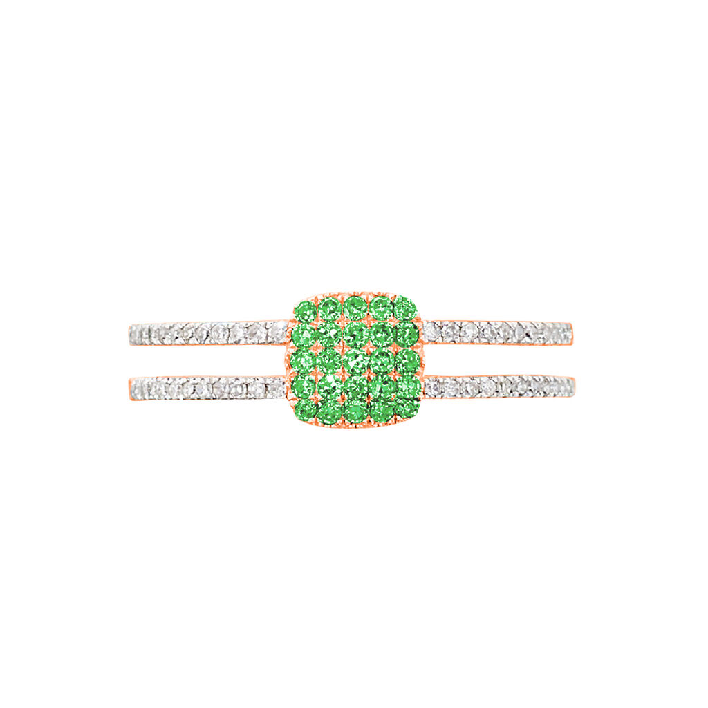Bague Aude Or Rose Grenat Et Diamant - Bagues avec pierre Femme | Histoire d’Or