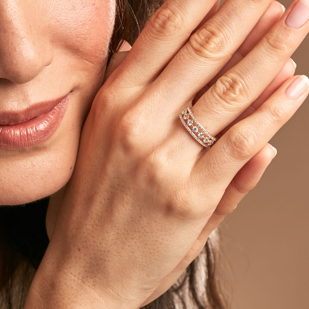 Bague The Crown Or Jaune Oxyde De Zirconium - Bagues avec pierre Femme | Histoire d’Or