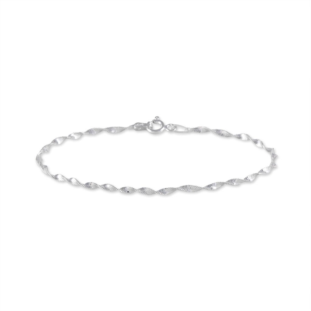 Bracelet Ciana Torsade Diamante Argent Blanc