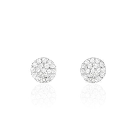 Boucles D'oreilles Puces Angeles Argent Blanc Oxyde De Zirconium - Boucles d'oreilles fantaisie Femme | Histoire d’Or