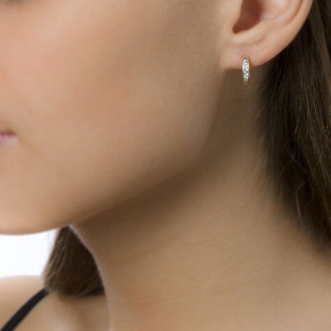 Créoles Janet Rondes Or Jaune Oxyde De Zirconium - Boucles d'oreilles créoles Femme | Histoire d’Or