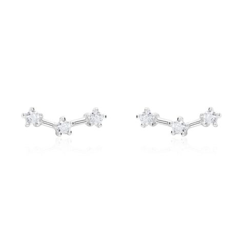 Boucles D'oreilles Puces Allegra Argent Blanc Oxyde De Zirconium - Boucles d'oreilles fantaisie Femme | Histoire d’Or