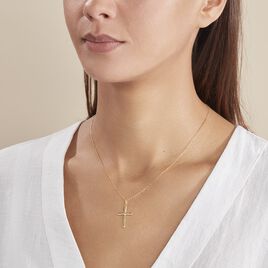 Pendentif Alyssa Croix Or Jaune - Pendentifs Baptême Famille | Histoire d’Or
