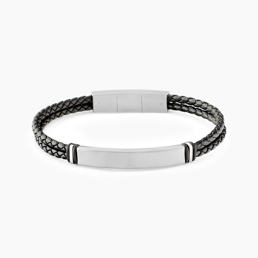 Bracelet Jourdan Cuir De Vache Noir - Bracelets Homme | Histoire d&rsquo;Or