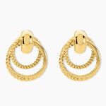Boucles D'Oreilles Puces Doria Acier Jaune - Boucles d'oreilles fantaisie Femme | Histoire d&rsquo;Or