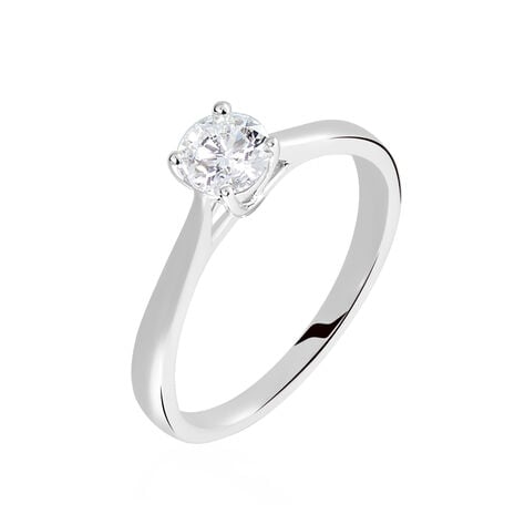 Bague Solitaire Fiona Or Blanc Diamant Synthetique - Bagues solitaires Femme | Histoire d&rsquo;Or