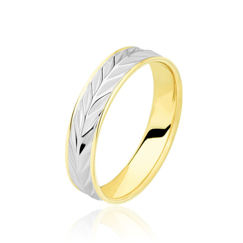 Alliance Epi Fantaisie Ruban Plat Or Bicolore - Alliances Unisex | Histoire d&rsquo;Or