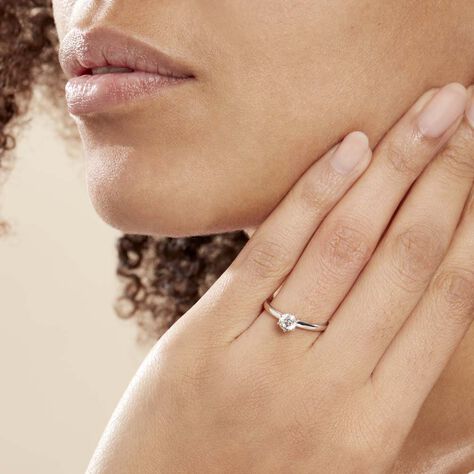 Bague Solitaire Natalia Or Blanc Diamant - Bagues solitaires Femme | Histoire d’Or