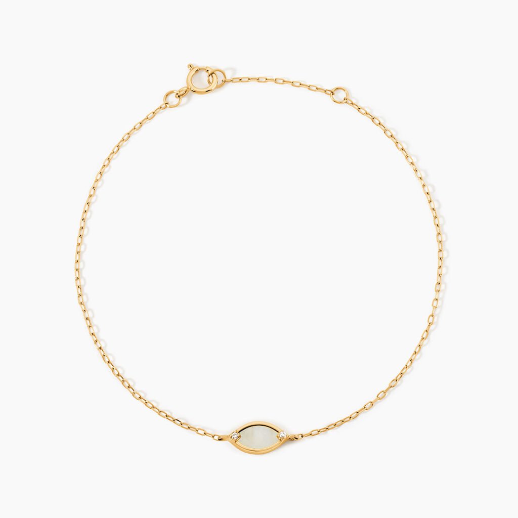 Bracelet Lucky Gems Or Jaune Nacre Oxyde De Zirconium - F&ecirc;te des m&egrave;res Femme | Histoire d&rsquo;Or