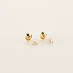 Boucles D'oreilles Puces Isaora Or Jaune Oxyde De Zirconium - Clous d'oreilles Famille | Histoire d&rsquo;Or