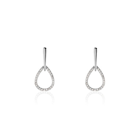 Boucles D'oreilles Pendantes Germinal Argent Blanc Oxyde De Zirconium - Boucles d'oreilles fantaisie Femme | Histoire d’Or