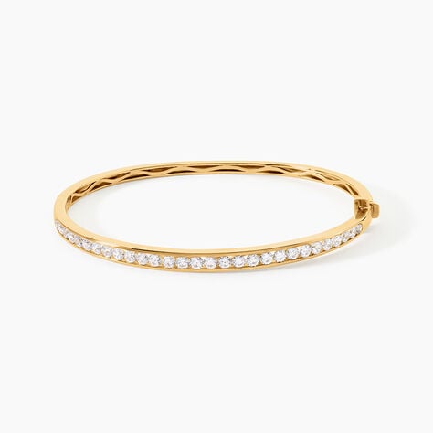 Bracelet Jonc Alane Argent Dor&eacute; A L'Or 750/1000 Oxyde De Zirconium - Bracelets joncs Femme | Histoire d&rsquo;Or