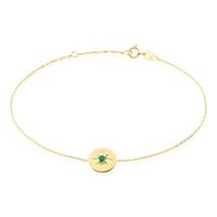 Bracelet Melchior Or Jaune Emeraude