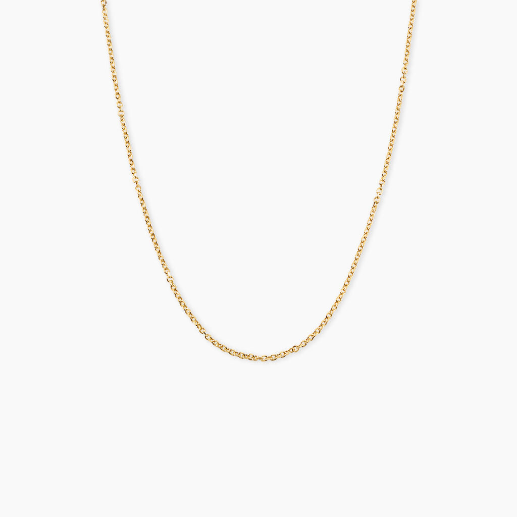 Chaine Igoa Maille Forcat Diamantee Argent Dor&eacute; A L'Or 750/1000 - Chaines Unisex | Histoire d&rsquo;Or