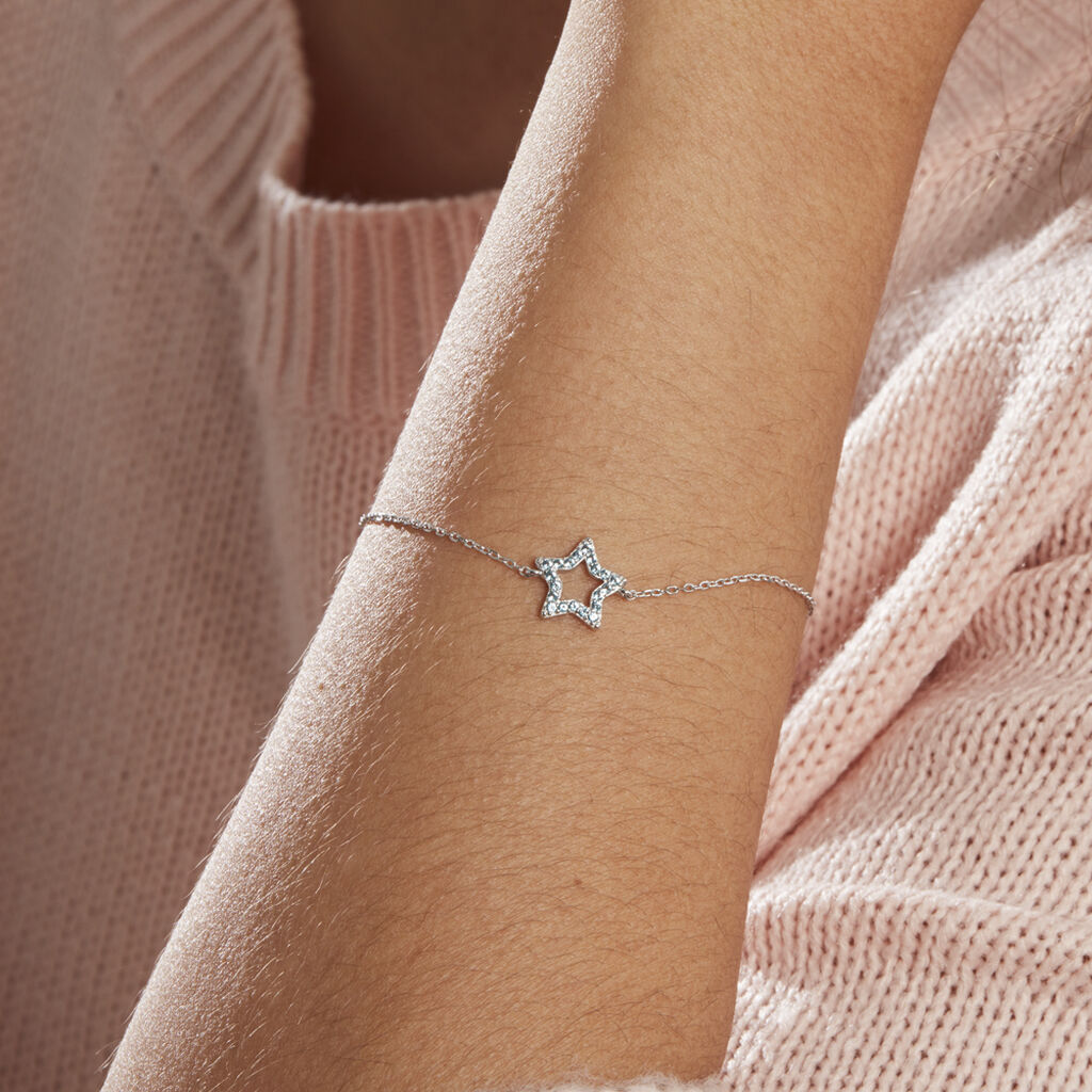 Bracelet Argent Blanc Dmitri Oxydes De Zirconium - Bracelets Femme | Histoire d’Or