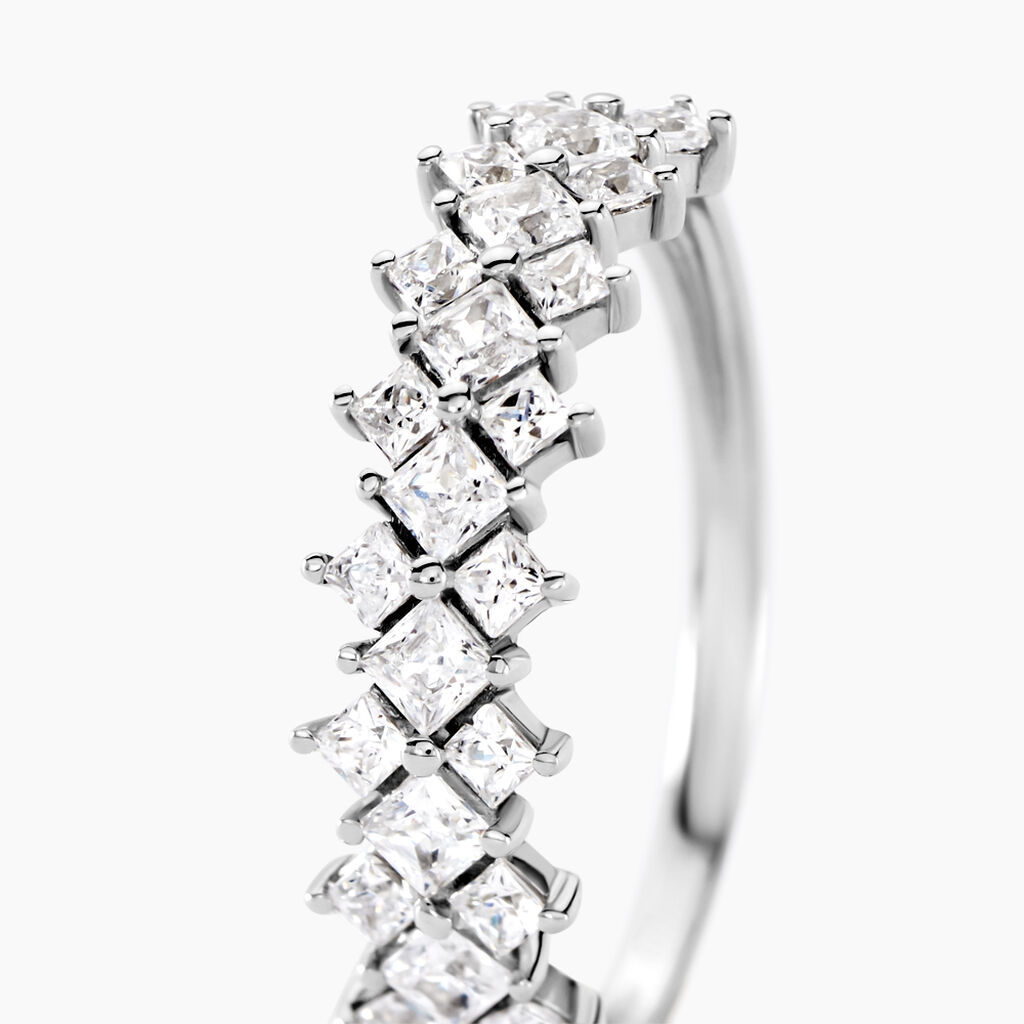 Bague Marquis Or Blanc Oxyde De Zirconium - Bagues avec pierre Femme | Histoire d’Or