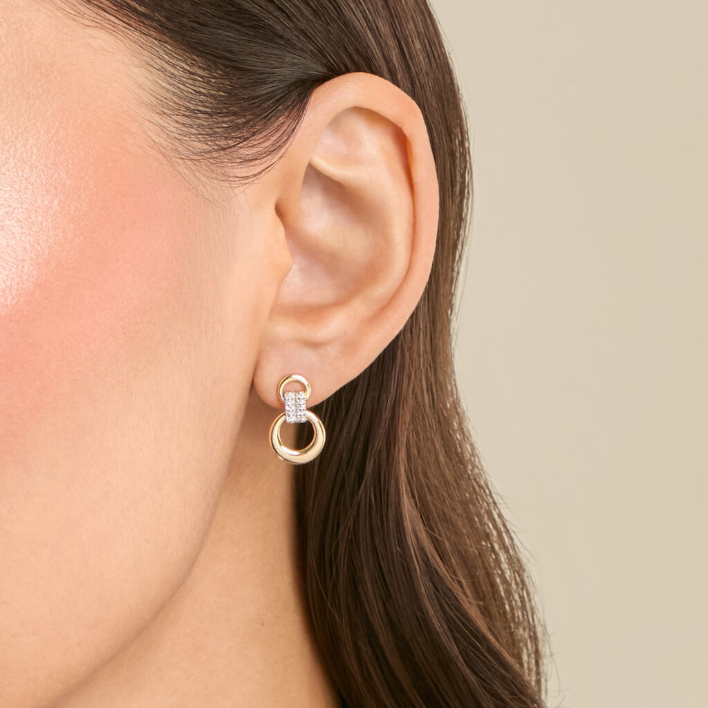 Boucles D'Oreilles Puces Sena Or Jaune Diamant - Boucles d'oreilles pierres pr&eacute;cieuses  | Histoire d&rsquo;Or