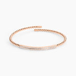 Bracelet Jonc Fuerza Argent Rose Oxyde De Zirconium - Bracelets joncs Femme | Histoire d&rsquo;Or