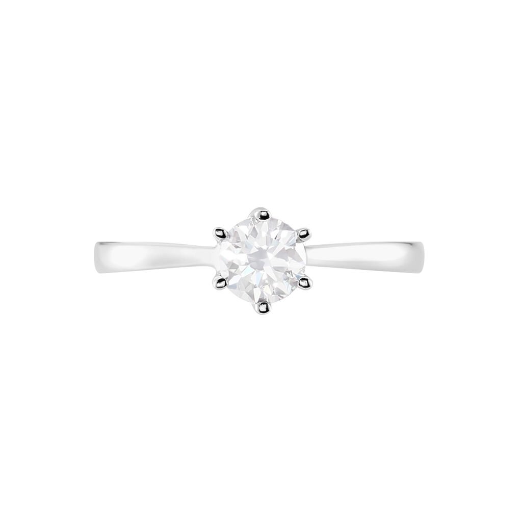 Bague Athena Platine Blanc Diamant - Bagues solitaires Femme | Histoire d’Or