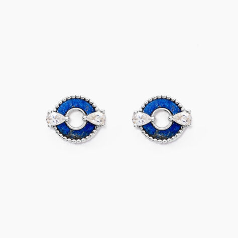 Boucles D'oreilles Puces Serafine Argent Lapis Lazuli Oxyde - Boucles d'oreilles fantaisie Femme | Histoire d&rsquo;Or