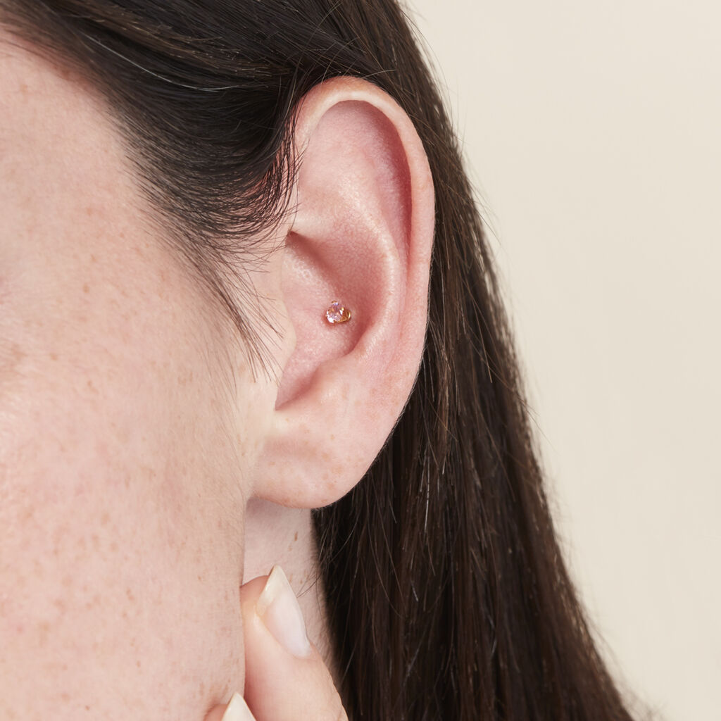 Piercing D'oreilles Unitaire Acier Doré Piia Oxyde De Zirconium - Bijoux Famille | Histoire d’Or