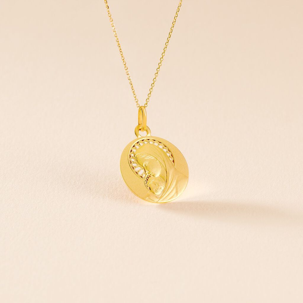 Pendentif Marie Or Jaune - Pendentifs Bapt&ecirc;me Famille | Histoire d&rsquo;Or