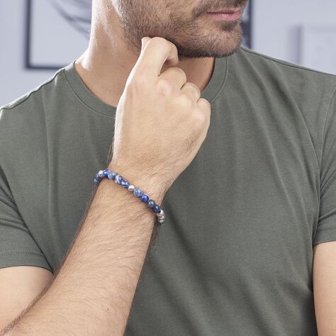 Bracelet Adonis Acier Blanc Pierre De Synthese - Bracelets fantaisie Homme | Histoire d’Or