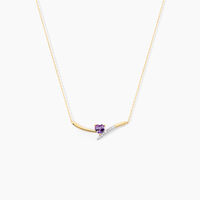 Collier Eva Or Jaune Amethyste Et Oxyde De Zirconium
