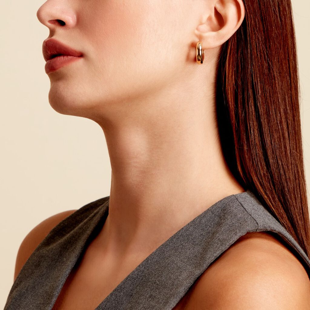Créoles Ariane Plaqué Or Jaune - Boucles d'oreilles créoles Femme | Histoire d’Or