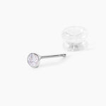 Boucles D'oreilles Puces Daria Serti Clos Or Blanc Oxyde De Zirconium - Clous d'oreilles Femme | Histoire d&rsquo;Or